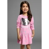 KIDSWORLD Jerseykleid Kleid mit Pailletten Shirtkleid mit süßer Paillettenapplikation