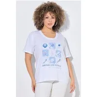 Ulla Popken T-Shirt T-Shirt Meerestiere Oversized Rundhals Halbarm