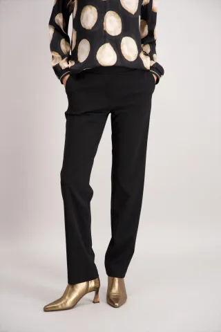 signe nature - Einfache Crêpe-Hose schwarz - Gr. - 44