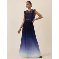 Apart Abendkleid mit Spitze, Rüschen und plissiertem Dégradé-Rock