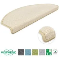 Metzker® Stufenmatte Stufenmatten Vorwerk Durango Halbrund Hellbeige 15 Stück, halbrund, Höhe: 8 mm, 15 Stück im Set - Hellbeige