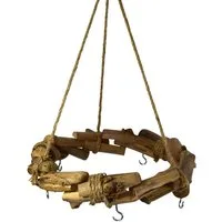 Spetebo Dekokranz Holzkranz natur mit Kordel zum Hängen - Ø 32 cm, Deko Hänge Kranz mit Haken für Zierschmuck