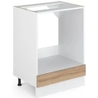 Vicco Herdumbauschrank R-Line, Sonoma/Weiß, 60 cm ohne Arbeitsplatte (1-St)