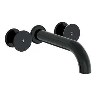VitrA Liquid Zweigriff-Waschtischarmatur Unterputzmontage Ausladung Schwarz Hochglanz,A4268939 A4268939