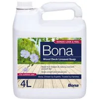 Bona Leinöl-Seife für Holzterrassen, Holzpflege Grünbelagentferner (schützt und pflegt Holzterrassen vor Witterungen)