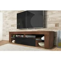 Selsey TV-Schrank BIANKO TV-Lowboard asymmetrisch, 140 cm, mit offenen Fächern & Klappen