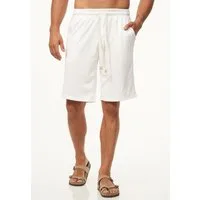 behype Shorts mit Rippstruktur mit Gummibund für Herren Sommershorts Kurze Hose Sweatshorts mit Gummibund Bermuda Shorts im Regular-Fit