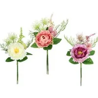 Kunstblume Rosenzweig 3er, I.GE.A., Höhe 24 cm, 24cm Kunstrosen Rosenstrauß künstlich Strauß Seidenblume Blumenstrauß