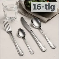 Koopman Besteck-Set Messel Löffel Gabel Edelstahl 20cm Cutlery-Set 16er Set (16-tlg), Edelstahl, Rostfrei, 4 Messer, 4 Gabeln, 4 Esslöffel, 4 Teelöffel