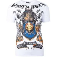 Cipo & Baxx Print-Shirt Herren Slim Fit Kurzarmshirt BA-CT743 Ritter Rüstung Print