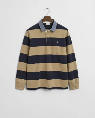 GANT - Gestreiftes Heavy Rugger mit Chambray-Kragen woody beige - Gr. - M