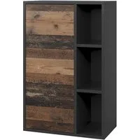 Vicco Bücherregal Berno, Schwarz/Oldstyle, 50.1 x 78.4 cm mit 3 offenen Fächern, 1-tlg.