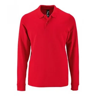 SOLS Herren Perfect Langarm Pique Polo Shirt (Rot)