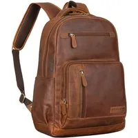 STILORD Notebookrucksack "Hubertus" Vintage Lederrucksack Damen und Herren