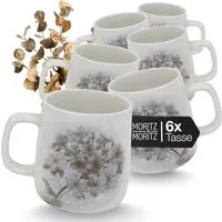 Moritz & Moritz Tasse BLOSSOM Kaffeebecher, 6er, 6-tlg., Porzellan, Hochwertiges Porzellan, Spülmaschinengeeignet