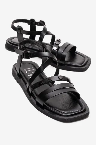 Poole Leder Sandale mit mehreren Riemen
