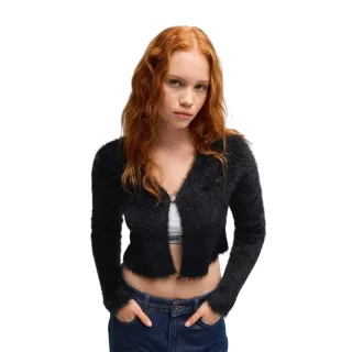 Hugo - Strickjacke für Damen, kurz geschnitten, leger, Langärmlig (Schwarz)