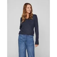 Vila V-Ausschnitt-Pullover VIRIL V-NECK L/S KNIT TOP - NOOS Materialmix, regular fit