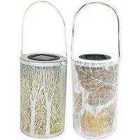 HTI-Living LED Solarleuchte Solarlaterne Blätter/Baum, 2er Set Luna, Solarleuchte Gartenleuchte