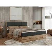 MKS MÖBEL Boxspringbett ALBERO 2 (Packung, Set, Polsterbett, T30-Schaum, Topper T25/Visco, Zwei Bettkästen), Doppelbett, mit Möbelplatten, Multipocket-Matratze, mit Kopfstütze