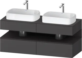 Duravit Qatego Konsolenwaschtischunterbau wandhängend Graphit Matt 1400x550x600 mm - QA4767080490010 QA4767080490010