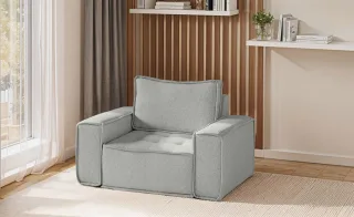 Sessel Designersessel SANDE Stoff Alpine Hellgrau
