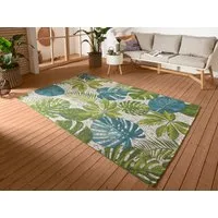 HANSE Home Outdoorteppich Tropical Leaves, rechteckig, Höhe: 3 mm, In-& Outdoor, Wetterfest, Balkon, Garten, Wohnzimmer, Floral, Palme
