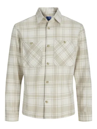 JACK&JONES - JPRBLURAYLE LINEN BL.CHECK LS SHIRT SN - Gr. - XL