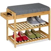 relaxdays Schuhbank mit Polster und Schublade