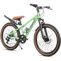 HILAND Kinderfahrrad 20"/24" Alu-Mountainbike Shimano 7-Gang, Federgabel & Scheibenbremsen