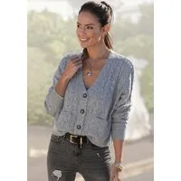 LASCANA Strickjacke mit Zopfmuster, kuschelweicher Cardigan, lässig