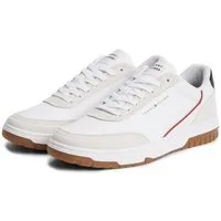Tommy Hilfiger TH BASKET CORE LEATHER SUEDE MIX Sneaker Halbschuh, Freizeitschuh, Schnürschuh mit Lochmuster, im Basket-Look