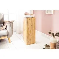 riess-ambiente Beistelltisch COLUMNA 75cm teakgrau / natur (Einzelartikel, 1-St), Wohnzimmer · Massivholz · Akazie · gekälkt · Deko-Blumensäule