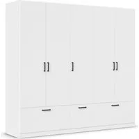 rauch Drehtürenschrank Kleiderschrank Schrank Garderobe Wäscheschrank BARI mit Schubkästen und modernem Griff in Graumetallic MADE IN GERMANY