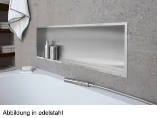 ESS BOX 10 Anthrazit Wandnische 120x30x10 cm mit Rahmen Edelstahl gebürstet, inkl. Rohbauset, BOX-12 BOX-120x30x10-A