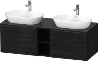 Duravit D-Neo Konsolenwaschtischunterbau wandhängend Eiche Schwarz Matt 1400x550x459 mm - DE4950BBD1 DE4950BBD160000