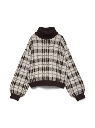 VERO MODA - VMTOBY LS HIGHNECK PULLOVER Chocolate Torte - Gr. - XS
