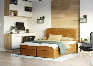 Boxspringbett Schlafzimmerbett MILTON 160x200cm Gelb