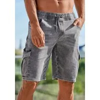 John Devin Shorts Bermuda, kurze Jogger Pants mit Cargotaschen, knielang, elastische Schlupf-Bermuda