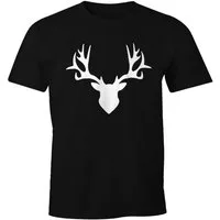 MoonWorks Print-Shirt Herren T-Shirt Hirsch Geweih FunShirt Moonworks® mit Print