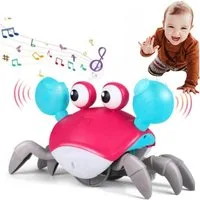 Vivitar Lernspielzeug Krabbe Baby Spielzeug, Kinderspielzeug Junge Mädchen (Lern- und Lehrspielzeug für Kinder, das Baby zum Krabbeln anregt, Baby Geschenk Junge Mädchen, bestes Geschenk für Baby), LED Lichtern, Musik, biegsamen Klauen, Hindernissen 