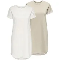 JDY Jerseykleid (Set) T-Shirt_Kleid für einen eleganten oder lässigen Look im 2er Sparpack