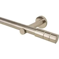 iso-design Gardinenstange 25 mm aus Metall Endstück Jolly Farbe Edelstahl Wandmontage, Ø 25 mm, 1-läufig, Fixmaß, Metall, Rohr aus Edelstahl