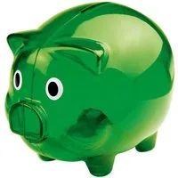 Macma Spardose Sparschwein / Farbe: transparent grün