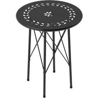 furnicato Gartentisch Runder Ø40 x 50H cm in Schwarz