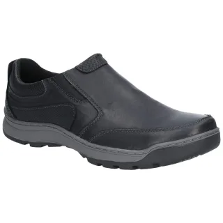 Hush Puppies Herren Jasper Slip On Lederschuhe (Schwarz)