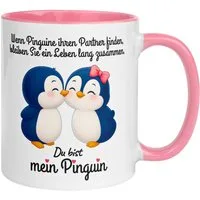 Momentals Tasse Liebe – „Pinguine bleiben zusammen“ – Ich liebe Dich Geschenk Partner, Gratis Versand · Links-&Rechtshänder · Spülmaschinenfest