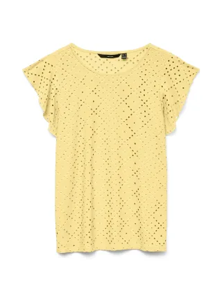 VERO MODA - VMTASSA SL FRILL TOP NOOS Pale Banana - Gr. - L
