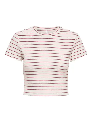 ONLY - ONLANITS S/S O-NECK CROPPED TOP JRS Cloud Dancer - Gr. - L