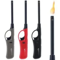 CEPEWA Feuerzeug Stabfeuerzeug 3er Set ABS Eisen 4,5x27x2cm nachfüllbar regulierbar